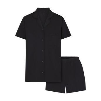 Womens Sleep Short Sleeve Button Up Set by SKIMS