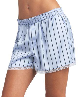 Woven Shine Sleep Boxers with Lace by SKIMS
