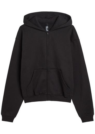 Zip-up cotton-blend hoodied sweatshirt by SKIMS