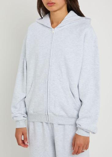 Zip-up cotton-blend hoodied sweatshirt by SKIMS