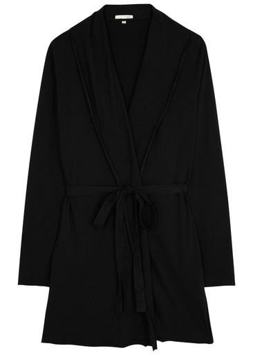 Black Pima cotton robe by SKIN