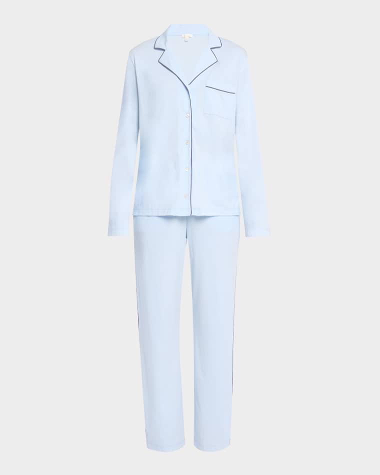 Cayla Contrast-Trim Cotton Pajama Set by SKIN