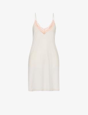 Lace-trim sleeveless organic-cotton night dress by SKIN