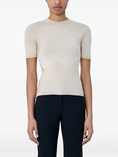 short-sleeve fine-knit T-shirt by SKIN SERIES