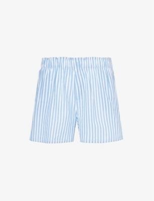 Sarah striped organic-cotton shorts by SKIN