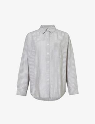 Serena striped organic-cotton shirt by SKIN