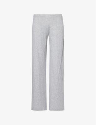 Sexy wide-leg mid-rise organic cotton-jersey trousers by SKIN