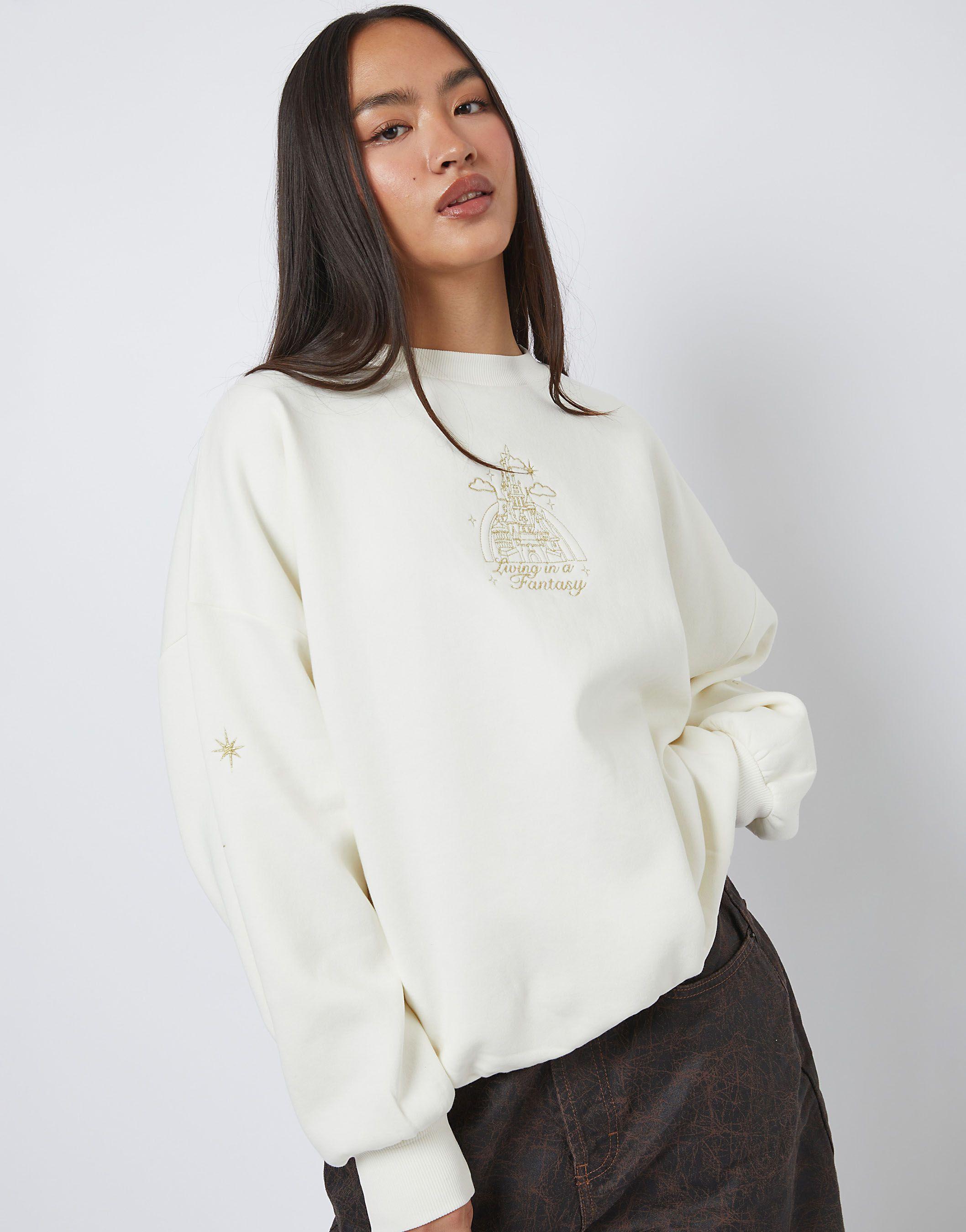 Disney Living in A Fantasy Gold Embroidered Sweatshirt by SKINNYDIP