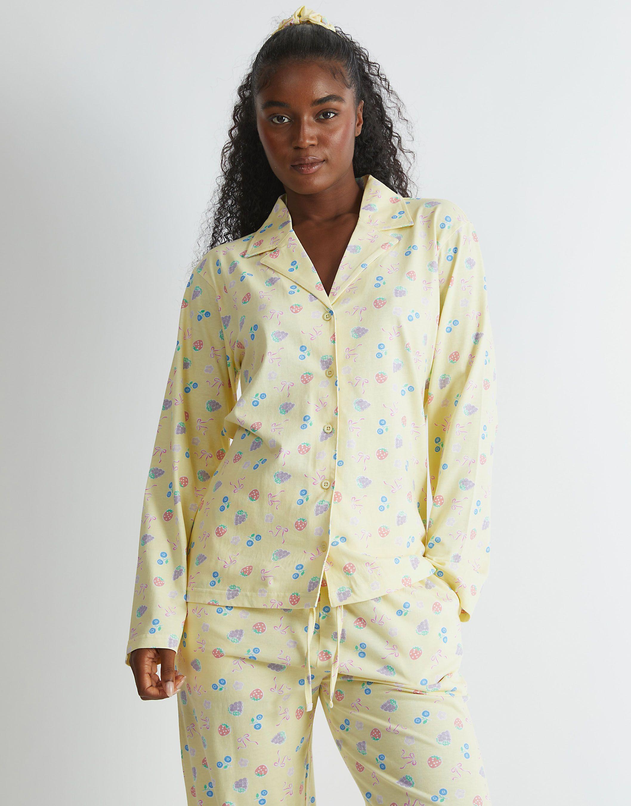Yellow Ditsy Fruit Pyjama Set by SKINNYDIP
