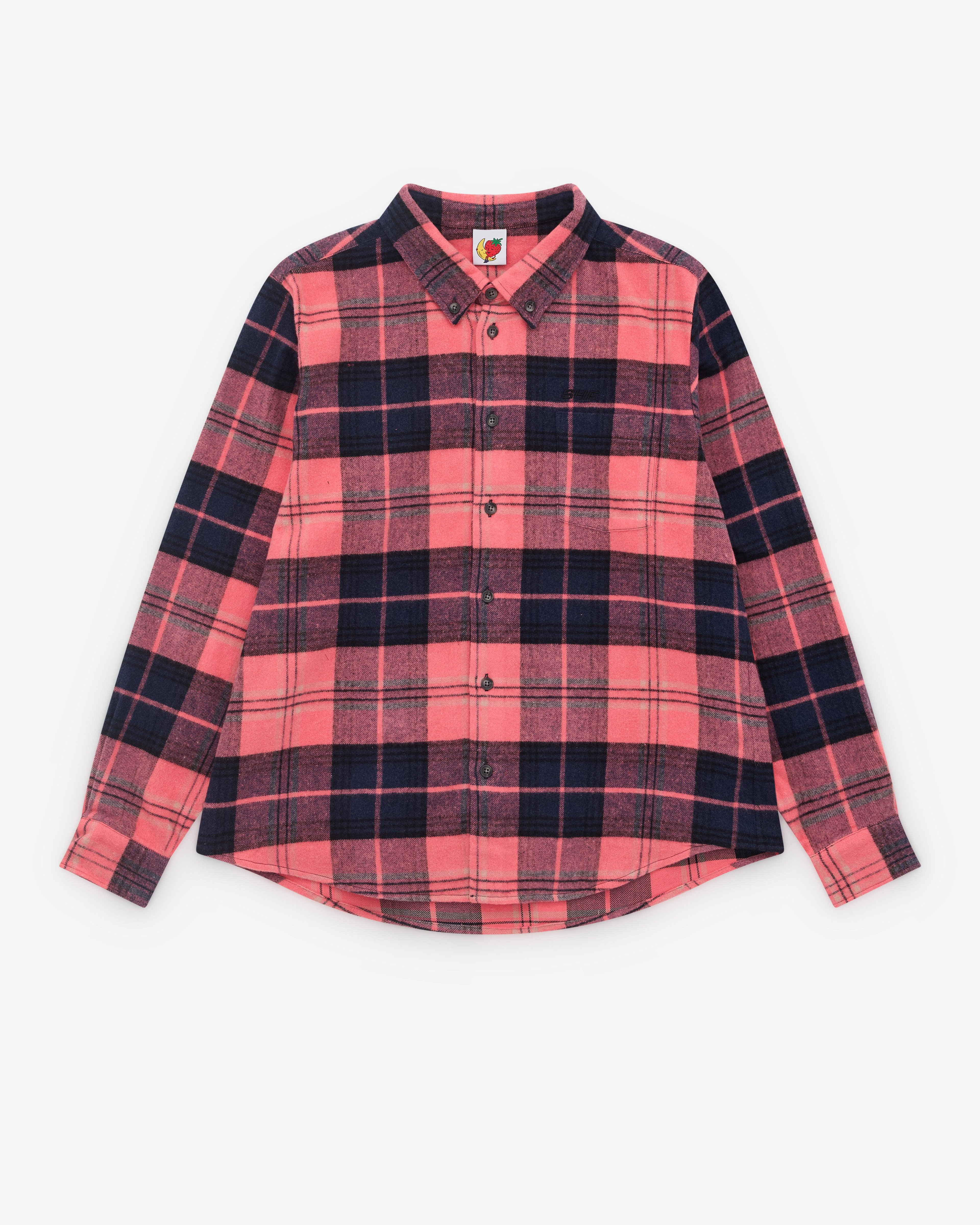 Sky High Farm - Men’s Flannel Button Down Shirt - (Pink) by SKY HIGH FARM WORKWEAR