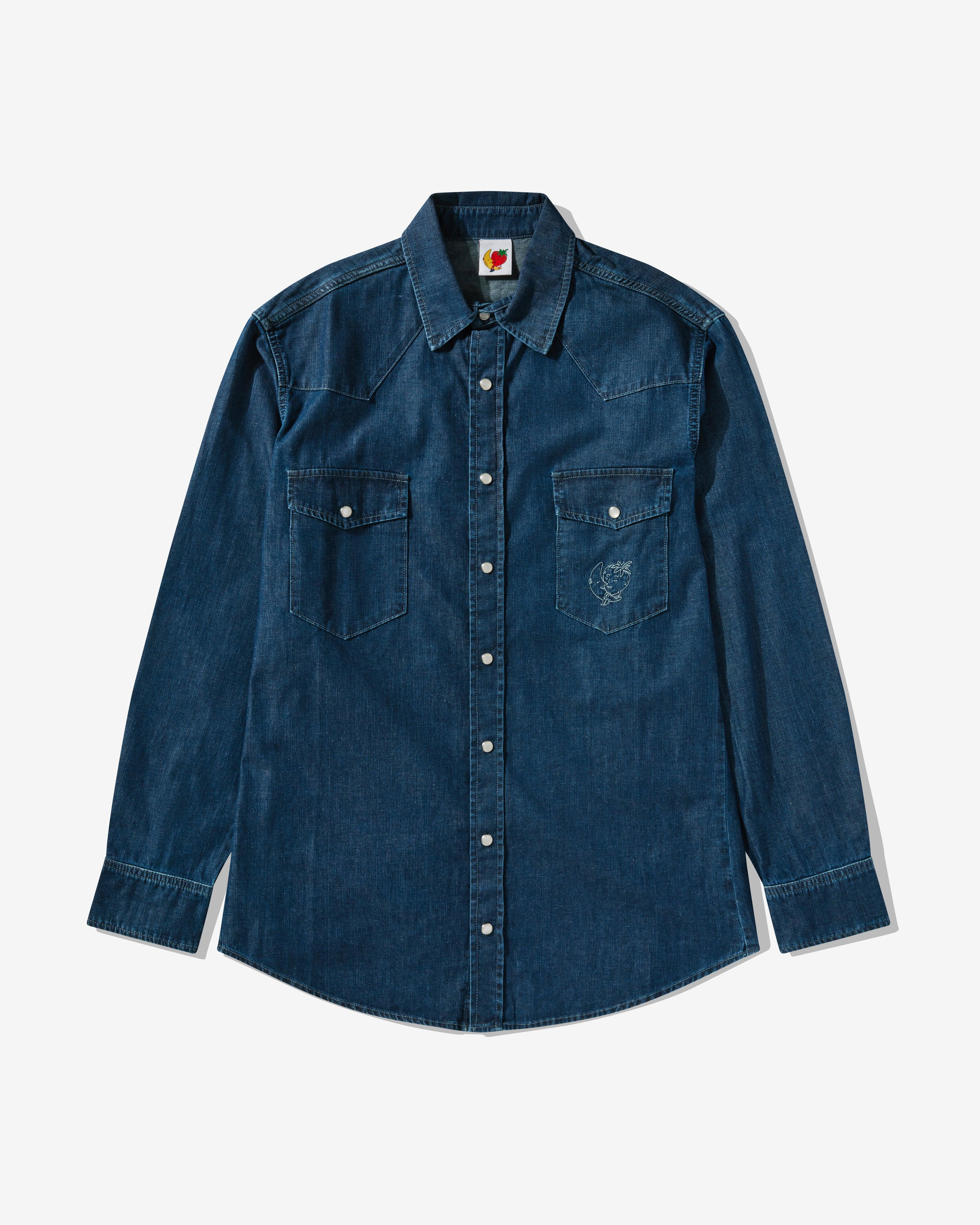 Sky High Farm Workwear - Unisex Logo Denim Shirt - (Blue) by SKY HIGH FARM WORKWEAR