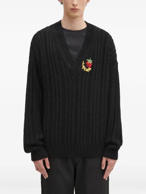 embroidered V-neck sweater by SKY HIGH FARM WORKWEAR