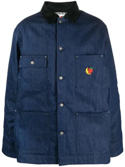logo-patch denim shirt jacket by SKY HIGH FARM WORKWEAR