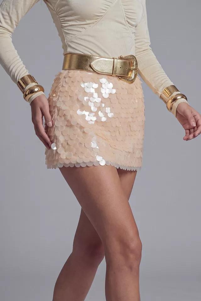 Slate Pink Sequin Mini Skirt by SLATE PINK