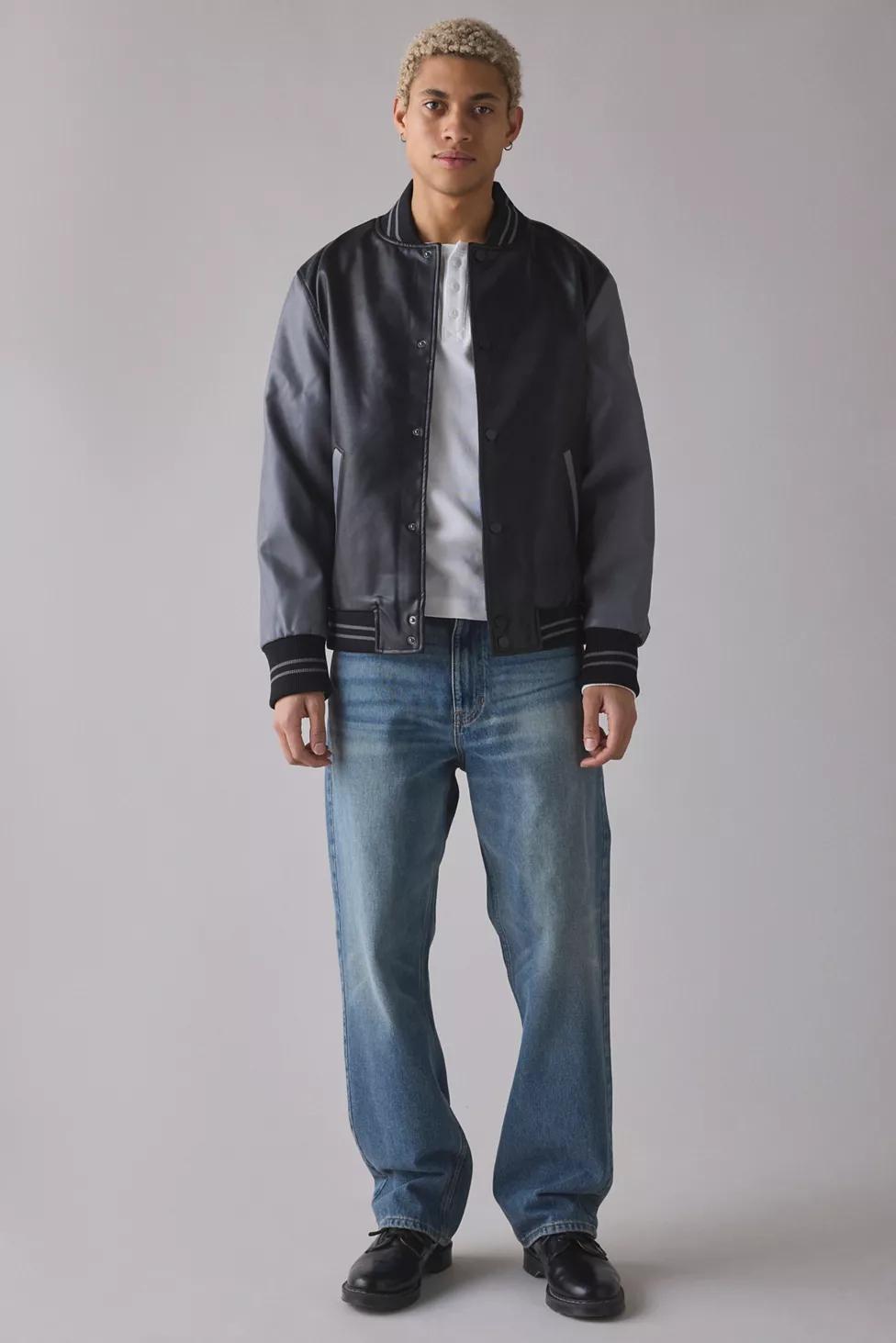 Slate & Stone Padded Faux Leather Jacket by SLATE&STONE