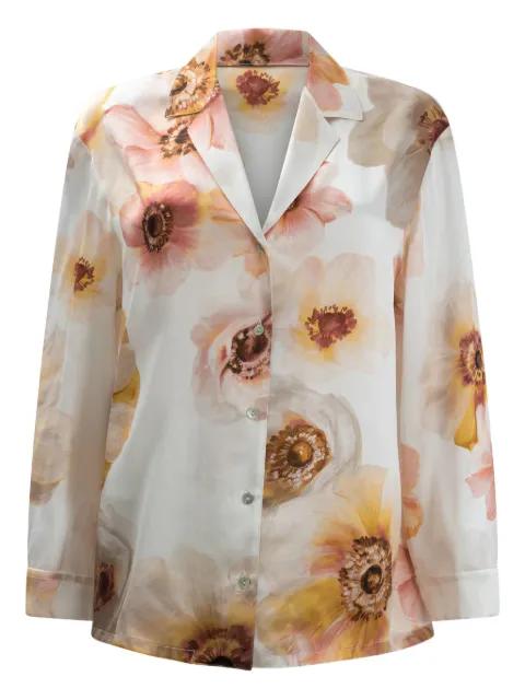 floral-print silk shirt by SLEEP NO MORE