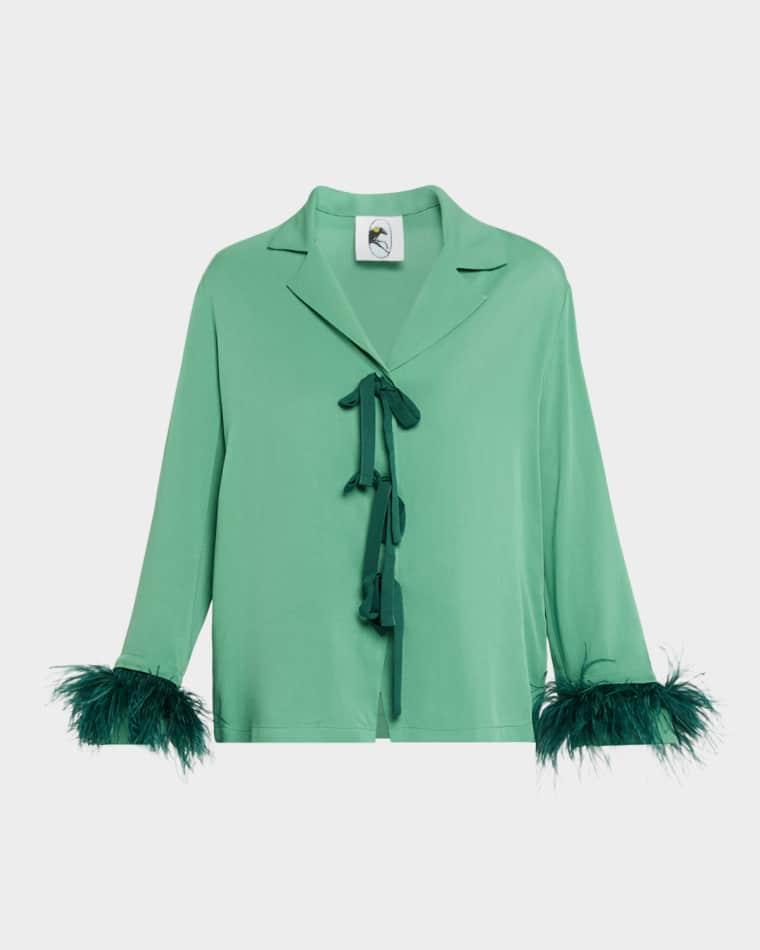 Feather-Cuff Viscose Sleep Top by SLEEPER