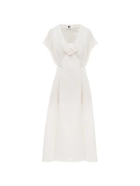Genus Rosa lace-trim satin midi dress by SLEEPER