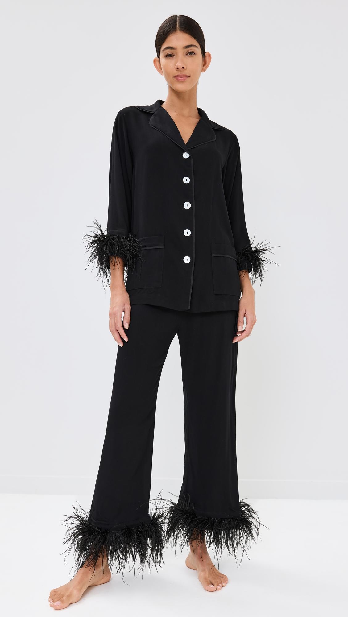 Party Pajama Set with Double Feathers by SLEEPER