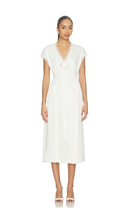 Sleeper The Genus Rosa Satin Dress in Ivory by SLEEPER
