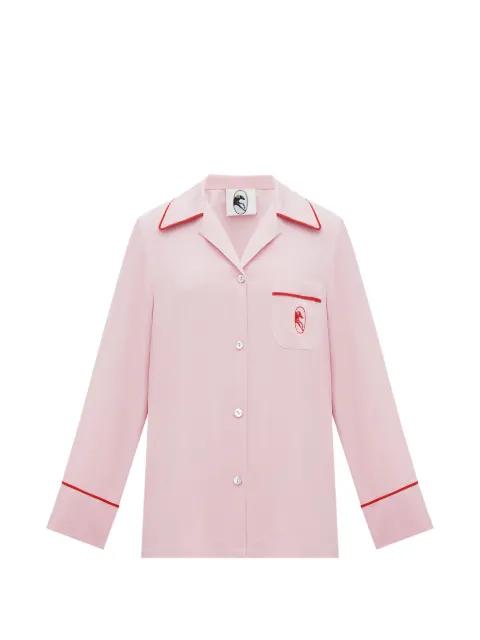contrast-trim pocket pajama-style shirt by SLEEPER