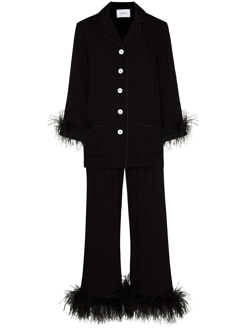 feather detail pajama set by SLEEPER