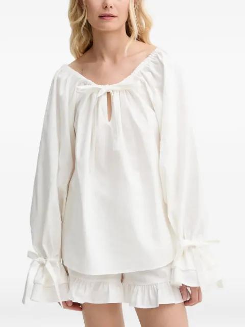 tie ruffle blouse by SLEEPER