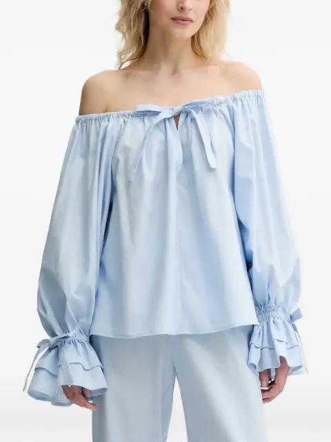 tie ruffled loungewear set (set of two) by SLEEPER