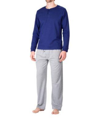 Sleep Hero Men's Henley Neck Knit Pajama Set by SLEEPHERO