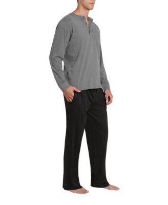Sleep Hero Men's Henley Neck Knit Pajama Set by SLEEPHERO