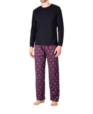 Sleep Hero Men's Henley Neck Knit Pajama Set by SLEEPHERO