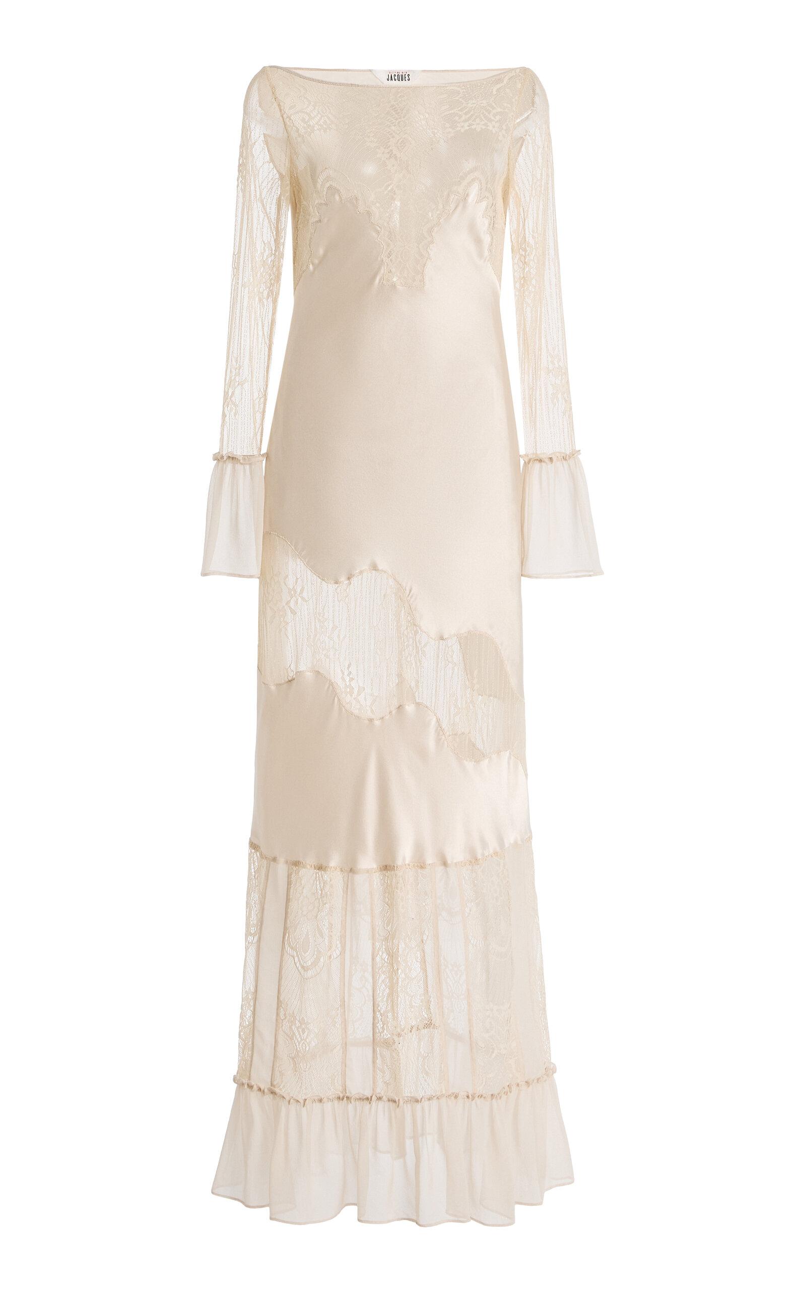 Sleeping with Jacques Erica Lace-Inset Silk Maxi Dress - Moda Operandi by SLEEPING WITH JACQUES