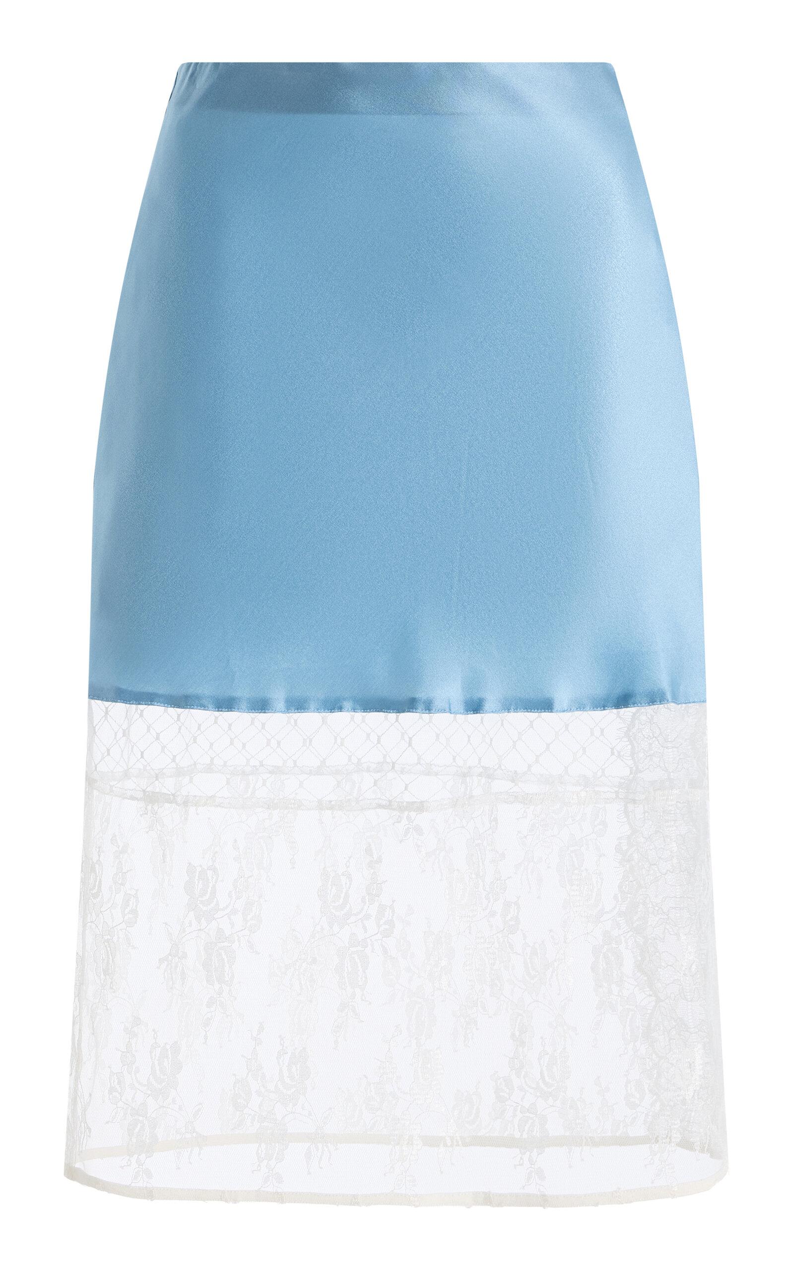 Sleeping with Jacques Francine Lace-Trimmed Stretch Silk-Satin Midi Skirt - Moda Operandi by SLEEPING WITH JACQUES