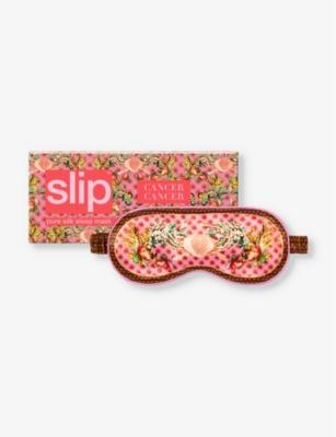 Cancer graphic-print silk eye mask by SLIP