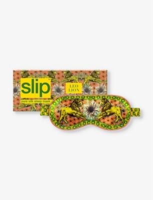 Leo graphic-print silk eye mask by SLIP