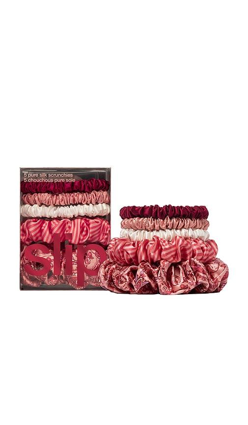 slip Assorted Scrunchies Set Of 5 in Harriet by SLIP