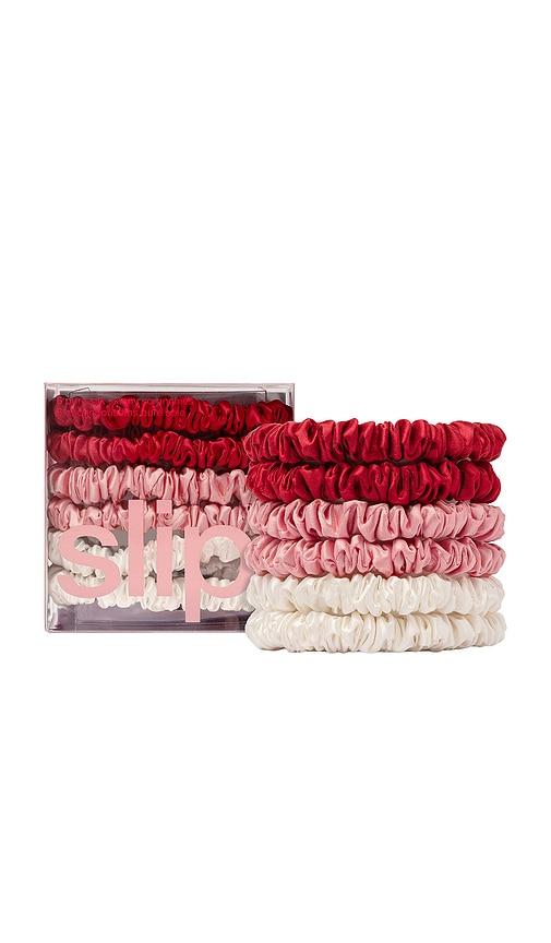 slip Pure Silk Skinny Scrunchies Set Of 6 in Sweetie by SLIP