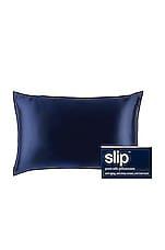 slip Queen/Standard Pure Silk Pillowcase In Navy in Navy by SLIP