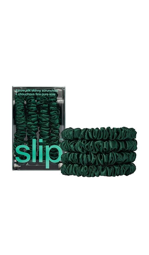 slip Skinny Scrunchies Set Of 4 in Forest by SLIP