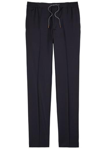 Drawstring tapered-leg wool trousers by SLOWEAR