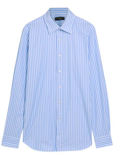 Striped cotton-poplin shirt by SLOWEAR
