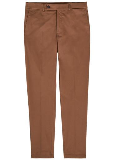 Tapered-leg stretch-cotton trousers by SLOWEAR