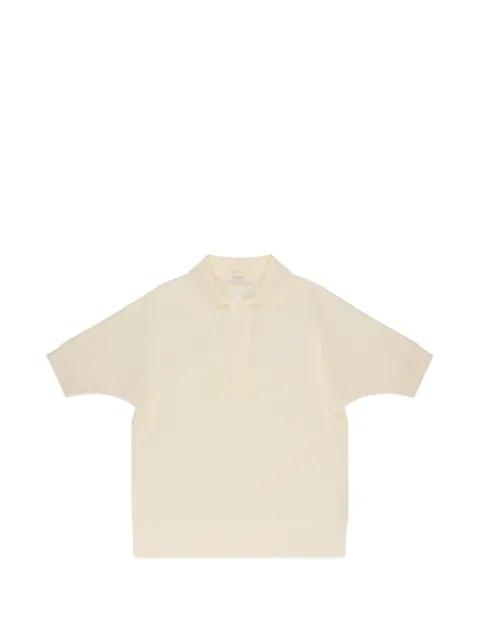 V-neck crêpe polo top by SLOWEAR