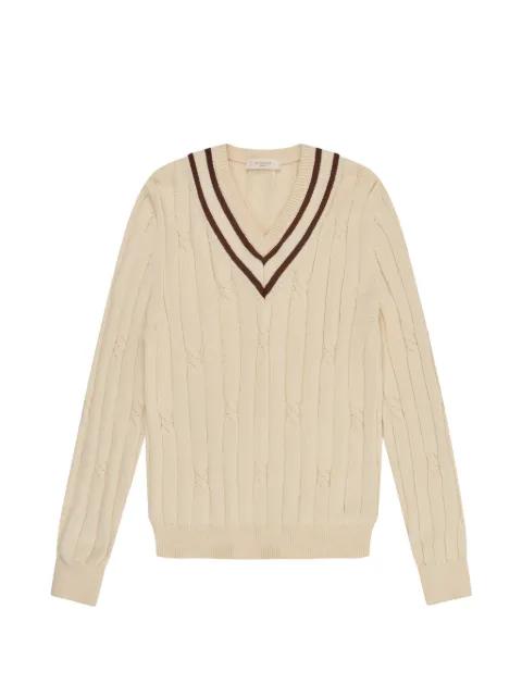 braided V-neck sweater by SLOWEAR