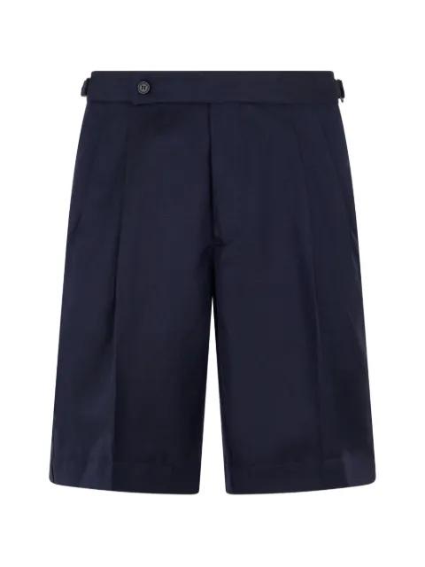 button pleated shorts by SLOWEAR