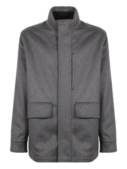 buttoned flap pocket coat by SLOWEAR