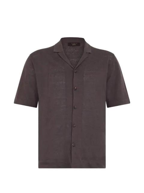 buttoned short-sleeve knitted shirt by SLOWEAR