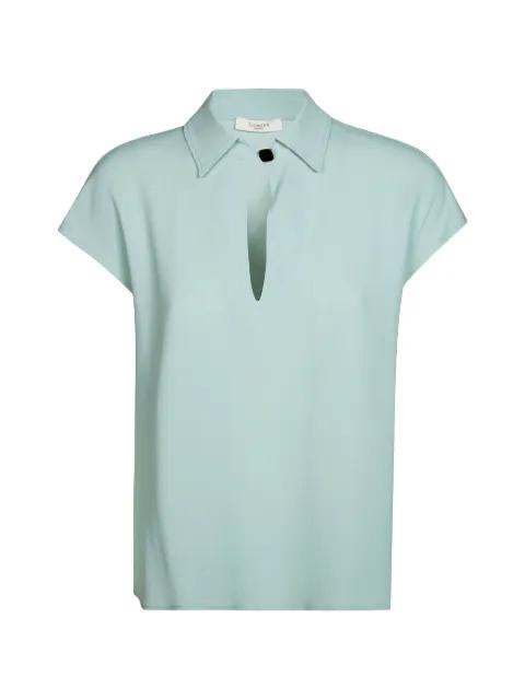 crepe polo top by SLOWEAR
