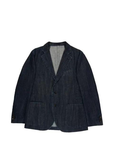 denim slim blazer by SLOWEAR