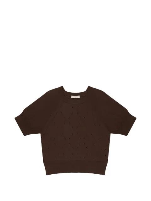 diamond-pattern cotton sweater by SLOWEAR